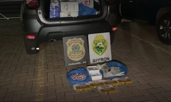 BPFron apreende medicamentos, drogas e eletrônicos na BR-277 em Cascavel