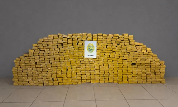 Forças de segurança apreendem quase meia tonelada de maconha e prendem três homens em Pinhão