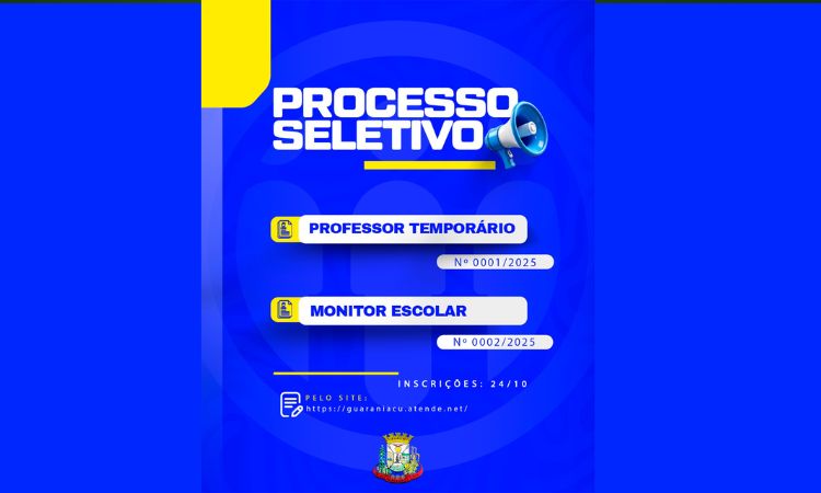 Guaraniaçu abre inscrições para Processo Seletivo Simplificado 2025 para Professor Temporário e Monitor Escolar