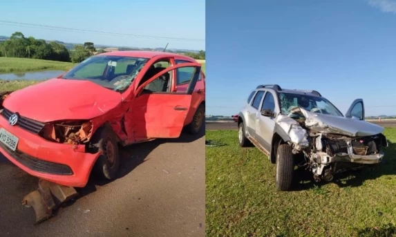 GUARANIAÇU: Colisão envolvendo automóveis no trevo de Guaraniaçu deixa feridos