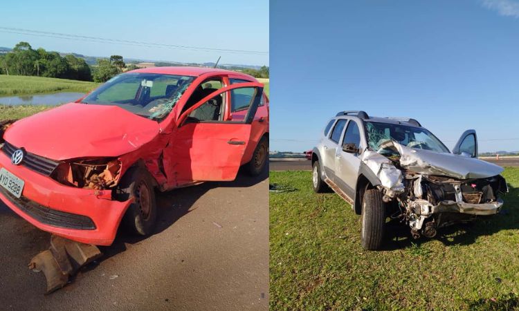 GUARANIAÇU: Colisão envolvendo automóveis no trevo de Guaraniaçu deixa feridos