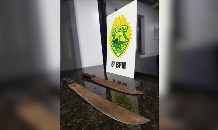 Homem de 47 anos é preso após ameaçar família com facões na zona rural de Quedas do Iguaçu