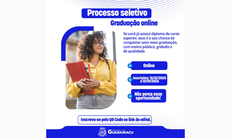 Oportunidade Única:Guaraniaçu: Universidade Abre Inscrições para Nova Graduação Gratuita a Quem Já Tem Diploma