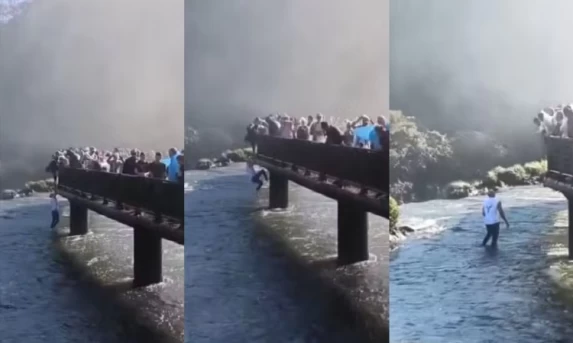 Turista que pulou nas Cataratas do Iguaçu para recuperar celular pode ser multado e banido do Parque Nacional
